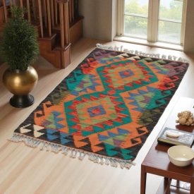 Tapis Kilim Chobi 86x61 kilim en laine afghane tissé main