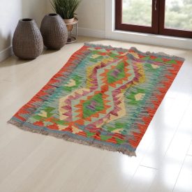 Tapis Kilim Chobi 67x92 kilim en laine afghane tissé main