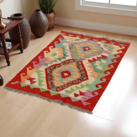 Tapis Kilim Chobi 64x92 kilim en laine afghane tissé main