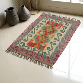 Tapis Kilim Chobi 60x92 kilim en laine afghane tissé main