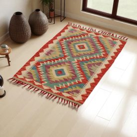 Tapis Kilim Chobi 60x88 kilim en laine afghane tissé main