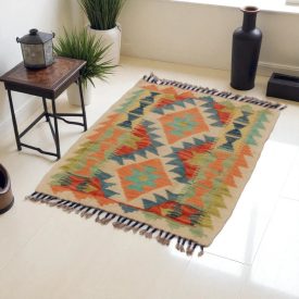 Tapis Kilim Chobi 89x61 kilim en laine afghane tissé main