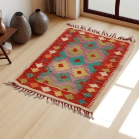 Tapis Kilim Chobi 83x61 kilim en laine afghane tissé main