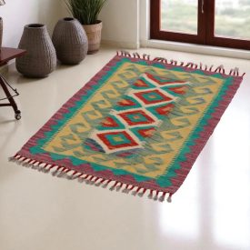 Tapis Kilim Chobi 85x60 kilim en laine afghane tissé main