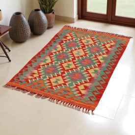   Tapis Kilim Chobi 125x79 Kilim afghan en laine tissé à la main