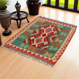   Tapis Kilim Chobi 120x87 Kilim afghan en laine tissé à la main