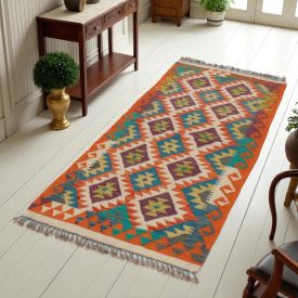 Tapis Kilim Chobi 60x90 kilim en laine afghane tissé main