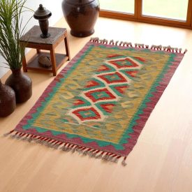 Tapis Kilim Chobi 87x65 kilim en laine afghane tissé main
