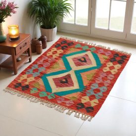 Tapis Kilim Chobi 88x67 kilim en laine afghane tissé main