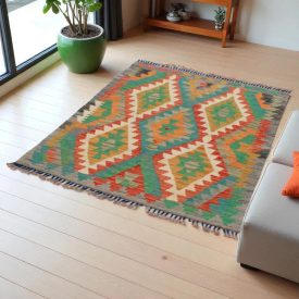 Tapis Kilim tissé main 144x107 Kilim afghan en laine