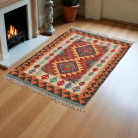 Tapis Kilim Chobi 83x128 kilim en laine afghane tissé main