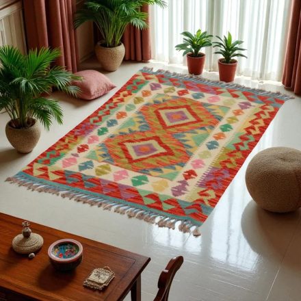 Tapis Kilim Chobi 123x79 kilim en laine afghane tissé main