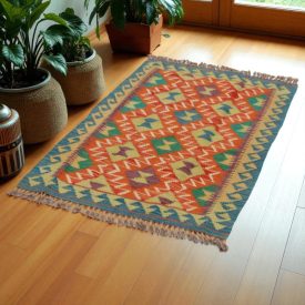 Tapis Kilim Chobi 125x84 kilim en laine afghane tissé main