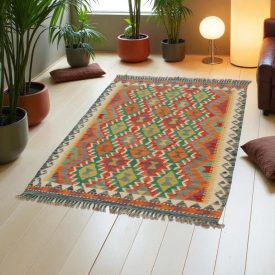 Tapis Kilim Chobi 104x153 kilim en laine afghane tissé main