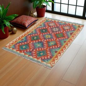 Tapis Kilim Chobi 84x122 kilim en laine afghane tissé main