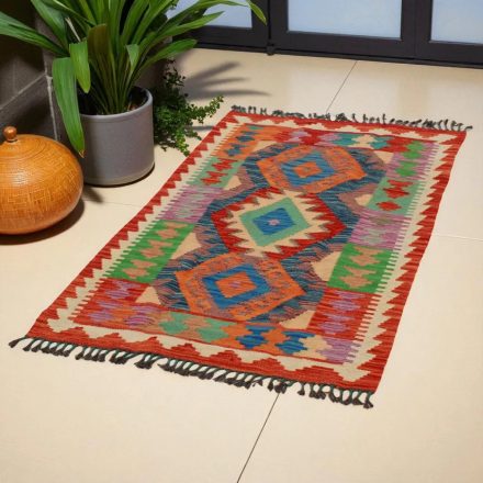 Tapis Kilim Chobi 85x119 kilim en laine afghane tissé main