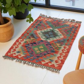 Tapis Kilim Chobi 95x70 kilim en laine afghane tissé main