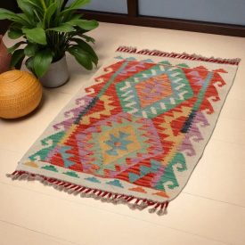Tapis Kilim Chobi 86x67 kilim en laine afghane tissé main