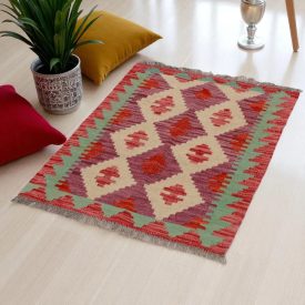 Tapis Kilim Chobi 91x62 kilim en laine afghane tissé main