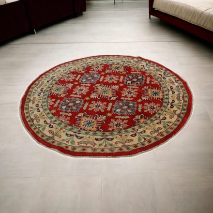 Tapis rond Kazak 168x171 tapis afghan fait à la main