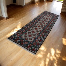   Tapis de couloir Oriental Aqcha Bukhara 80x285 tapis Afghan fait à la main