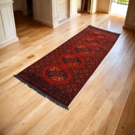   Tapis de couloir Afghan Kargai Pied d'éléphant 83x249 tapis Oriental fait main