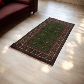   Tapis de couloir Oriental Aqcha Bukhara 96x205 tapis Afghan fait à la main