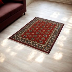   Tapis Oriental Aqcha Bukhara 101x148 tapis Afghan fait à la main