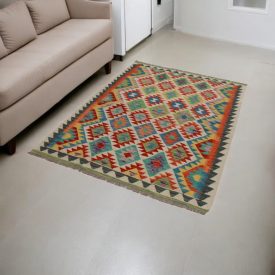 Tapis Kilim tissé main Chobi 131x181 Kilim afghan en laine