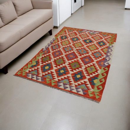 Kilim afghan Chobi 124x190 tapis Kelim tissé à la main