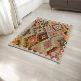   Tapis Kilim afghan Chobi 110x146 Kelim ethnique tissé à la main