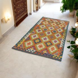   Tapis Kilim ethnique Chobi 101x213 Tapis Kilim tissé à la main