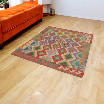 Kilim afghan Chobi 152x192 tapis Kelim tissé à la main