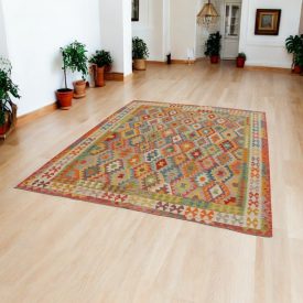 Tapis Kilim tissé main Chobi 215x293 Kilim afghan en laine