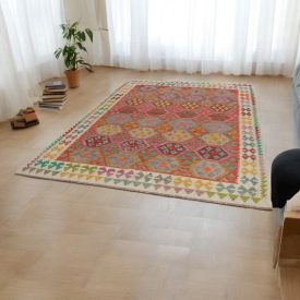 Kilim afghan Chobi 207x292 tapis Kelim tissé à la main