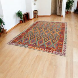   Tapis Kilim ethnique Chobi 202x295 Tapis Kilim tissé à la main