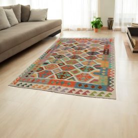 Tapis Kilim tissé main Chobi 204x293 Kilim afghan en laine