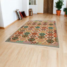   Tapis Kilim ethnique Chobi 206x304 Tapis Kilim tissé à la main