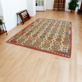 Tapis Kilim tissé main Chobi 212x294 Kilim afghan en laine