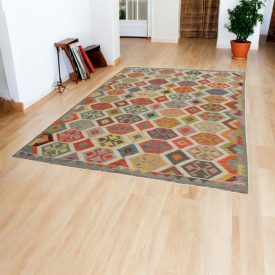   Tapis Kilim ethnique Chobi 204x304 Tapis Kilim tissé à la main