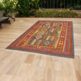 Tapis Kilim en laine Chobi 204x294 Kilim afghan tissé main