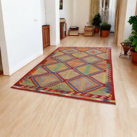   Tapis Kilim ethnique Chobi 202x297 Tapis Kilim tissé à la main