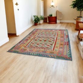 Tapis Kilim tissé main 193x300 Kilim laine Maimana