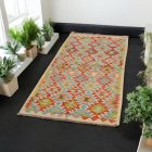Tapis de couloir Kilim ethnique Chobi 85x203 Tapis Kilim tissé à la main