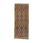 Tapis de couloir Kilim ethnique Chobi 85x203 Tapis Kilim tissé à la main