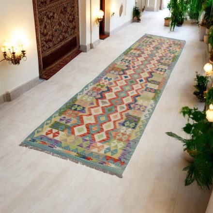 Kilim Chobi tapis 82x405 laine tissé main Afghan