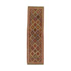 Tapis de couloir Kilim ethnique Chobi 84x296 Tapis Kilim tissé à la main