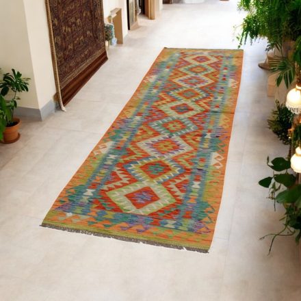 Tapis coureur Kilim ethnique Chobi 82x304 Tapis Kilim tissé à la main