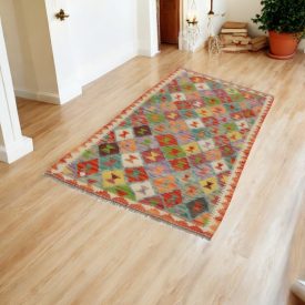   Tapis de course kilim Chobi 86x193 Kilim afghan tissé à la main