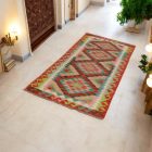 Tapis de couloir Kilim en laine Chobi 83x202 Kilim afghan tissé main